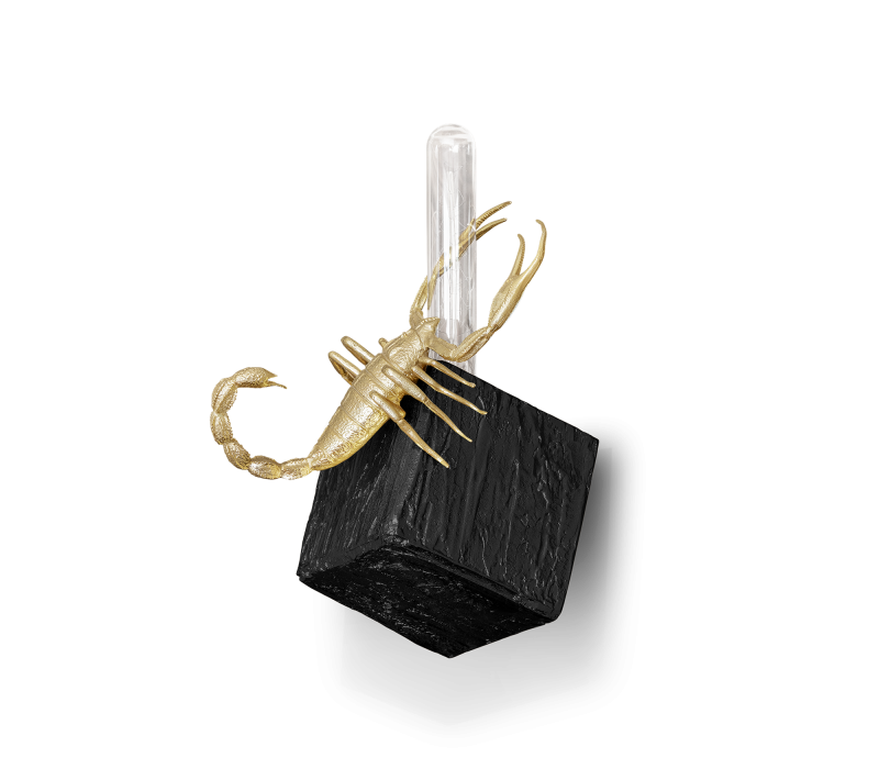 Cubic Metamorphosis Small Black Gold Wall Lamp mobile image 1