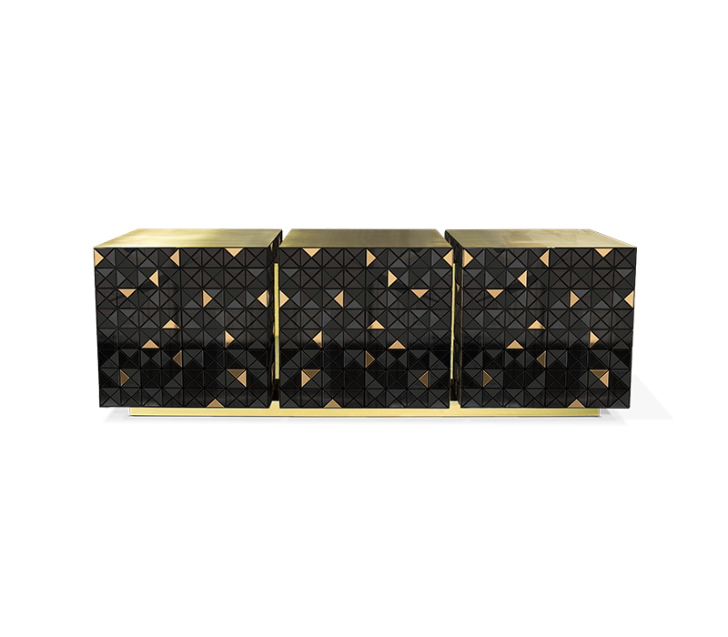 Pixel Black Gold Sideboard mobile image 1