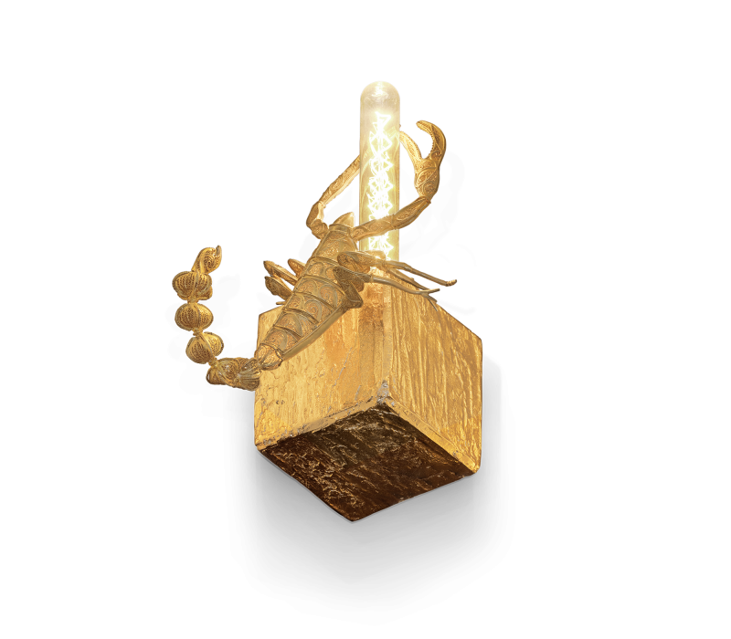 Cubic Filigree Scorpion Small Wall Lamp mobile image 3