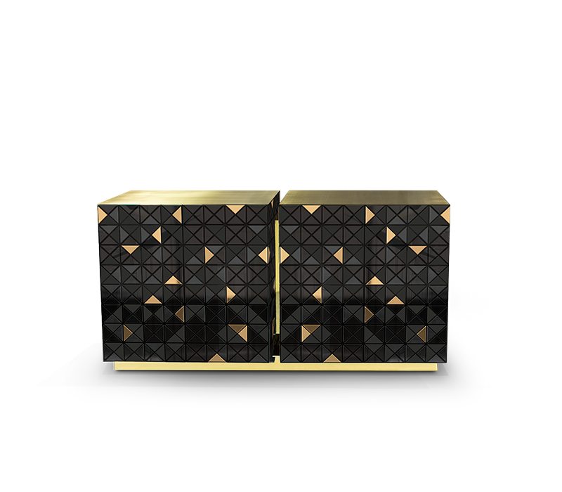 Pixel II Black & Gold Sideboard mobile image 1