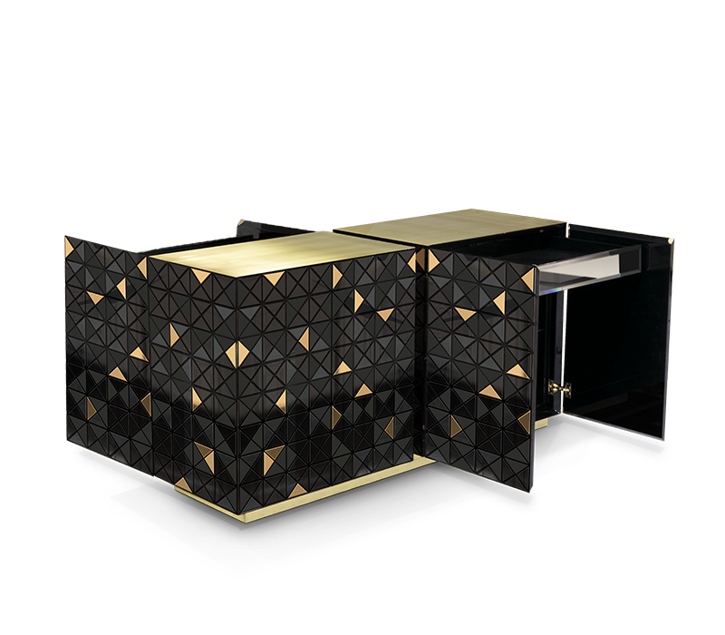 Pixel II Black & Gold Sideboard mobile image 3