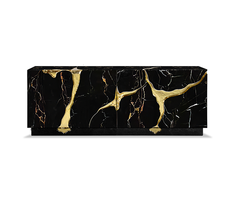 Lapiaz Portoro Marble Sideboard mobile image 1