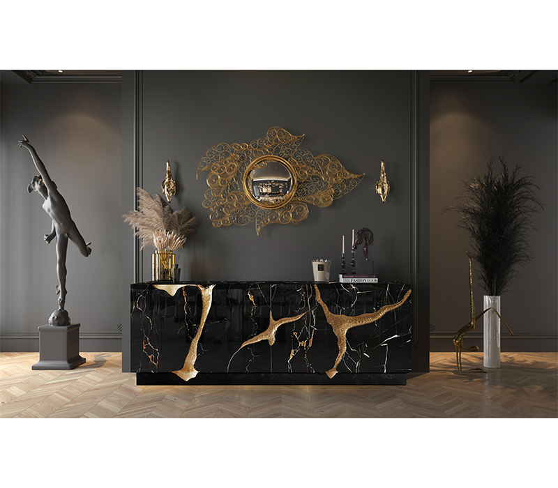 Lapiaz Portoro Marble Sideboard mobile image 5