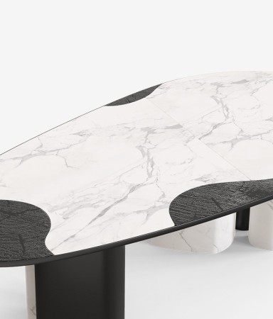 Ophelia Carrara Marble and Black