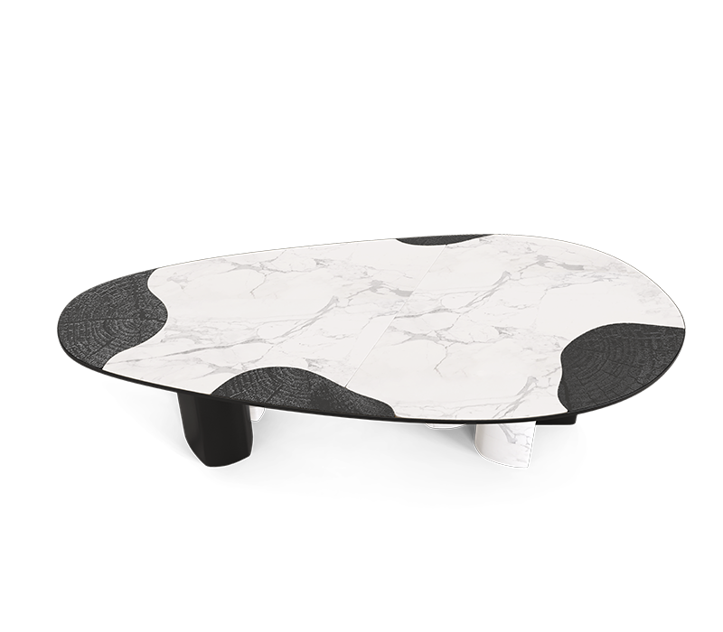 Ophelia Carrara Marble And Black Dining Table mobile image 5