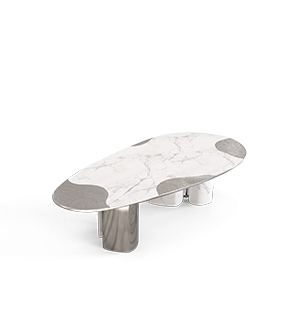 Ophelia Carrara Marble and Silver