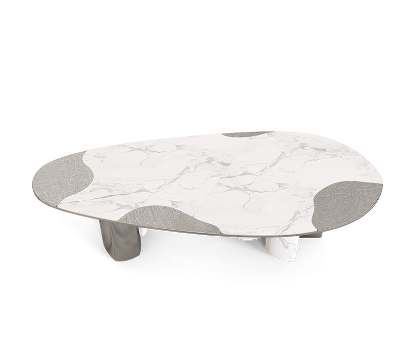 Ophelia Carrara Marble And Silver Dining Table mobile image 5