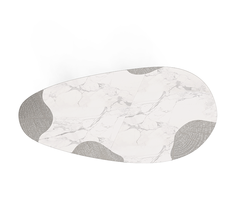 Ophelia Carrara Marble And Silver Dining Table mobile image 6