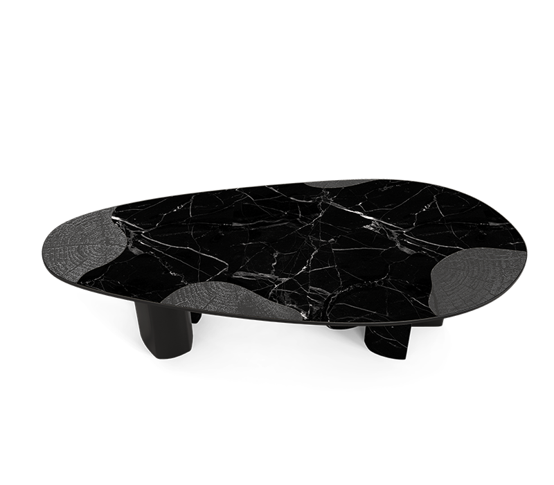 Ophelia Nero Marquina Marble And Black Dining Table mobile image 5