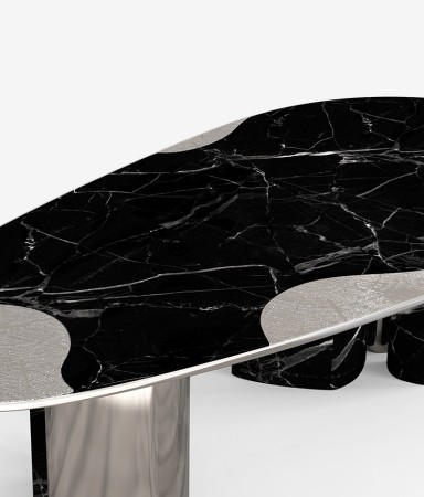 Ophelia Nero Marquina Marble and Silver