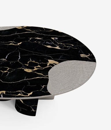 Ophelia Portoro Marble and Silver