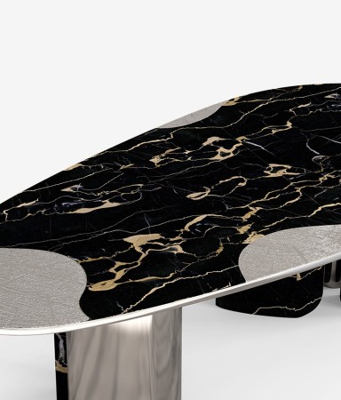 Ophelia Portoro Marble and Silver