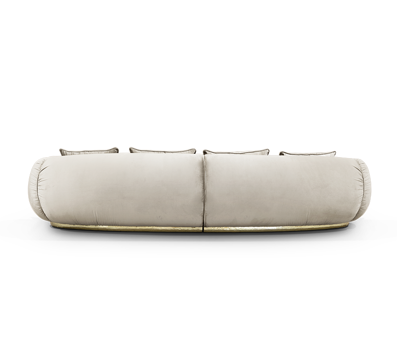 Soleil Curved Cream Sofa mobile image 4