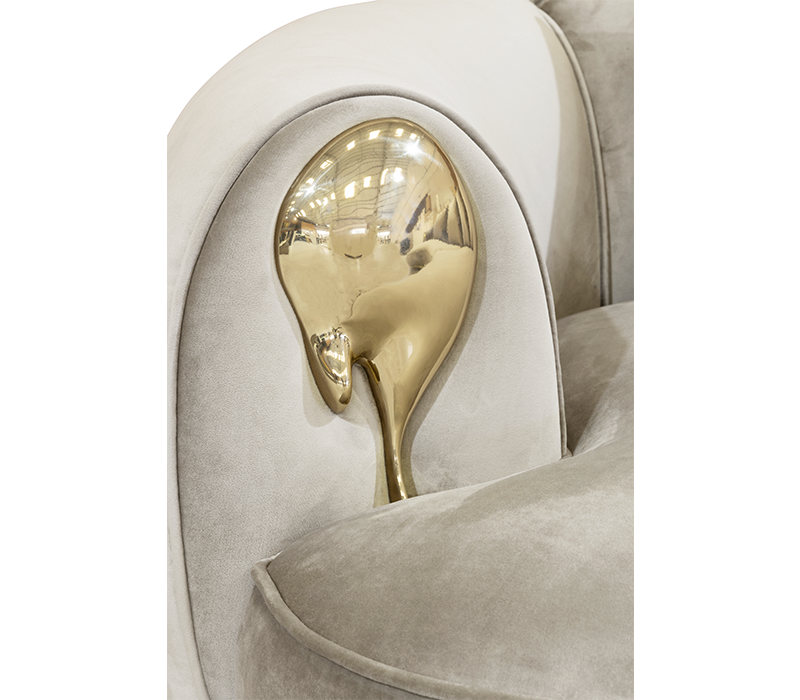 Soleil Curved Cream Sofa mobile image 7