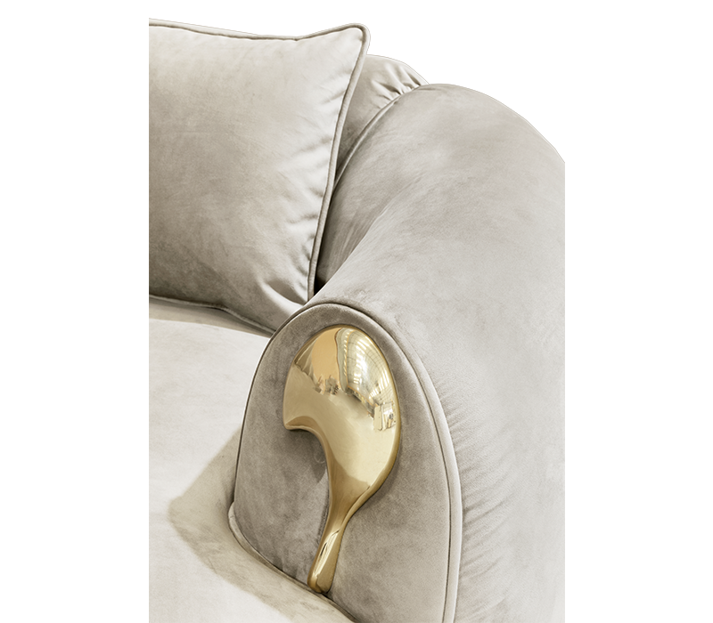 Soleil Curved Cream Sofa mobile image 8