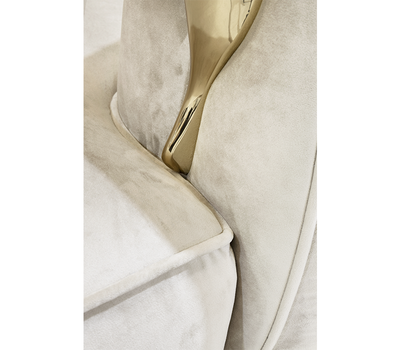 Soleil Curved Cream Sofa mobile image 9