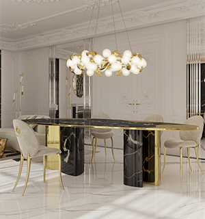 Ophelia portoro marble and gold