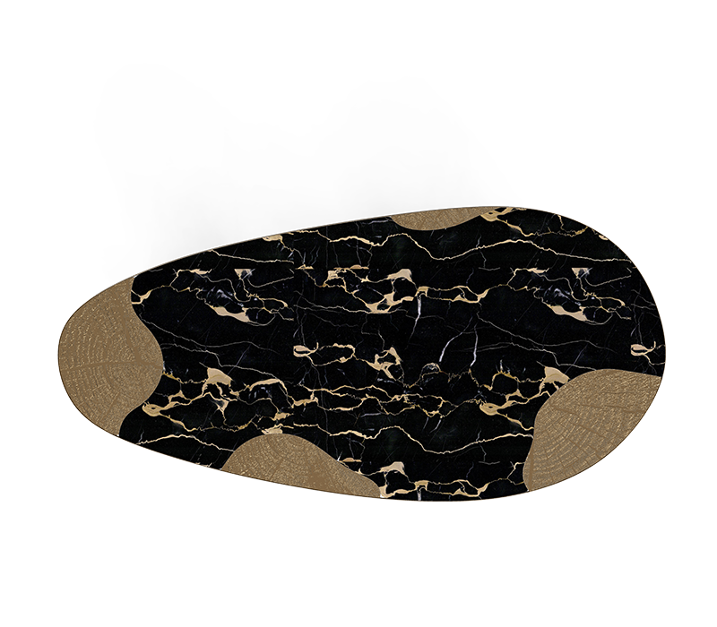 Ophelia Portoro Marble And Patina Dining Table mobile image 6