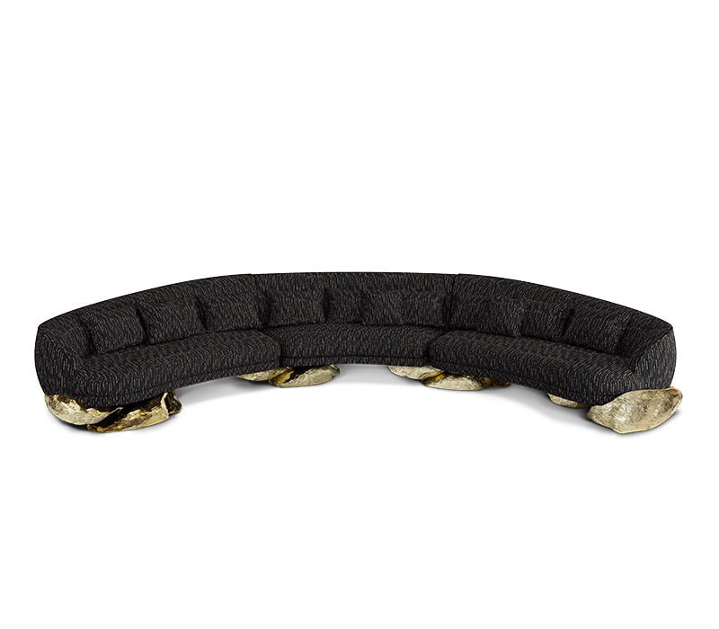 Angra Black Curved Sofa mobile image 2