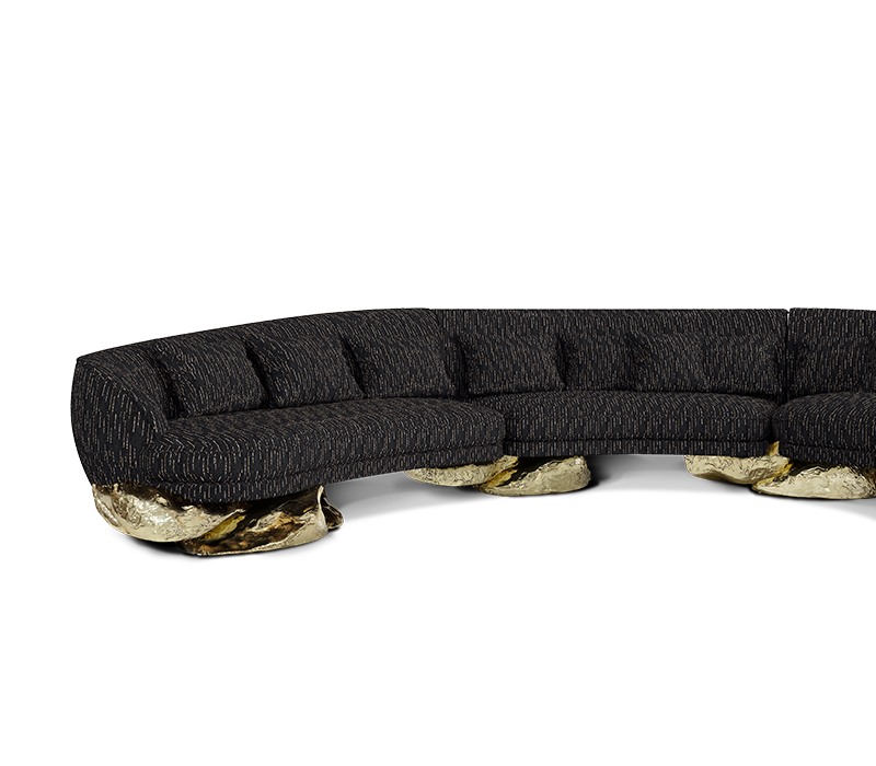 Angra Black Curved Sofa mobile image 7