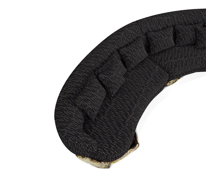 Angra Black Curved Sofa mobile image 8