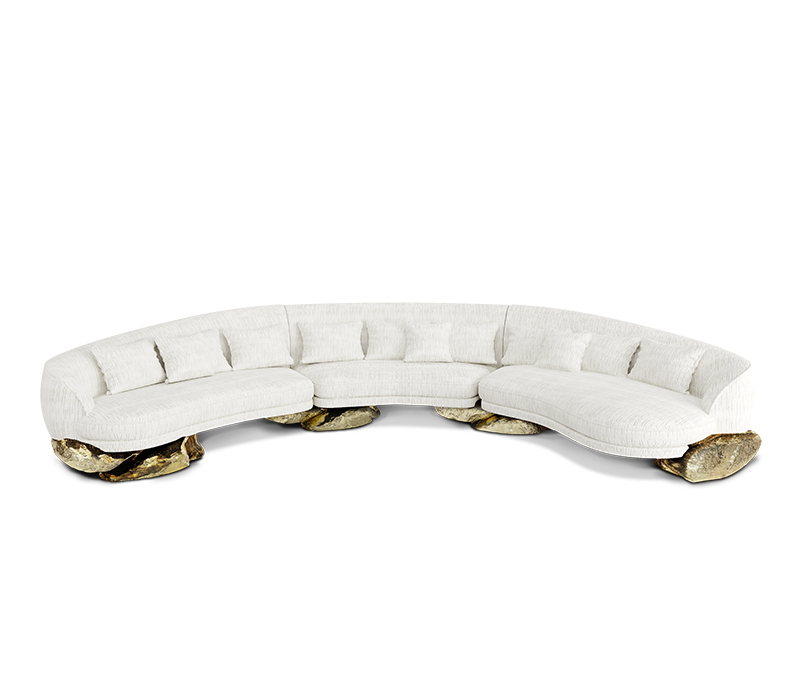 Angra White Curved Sofa mobile image 1