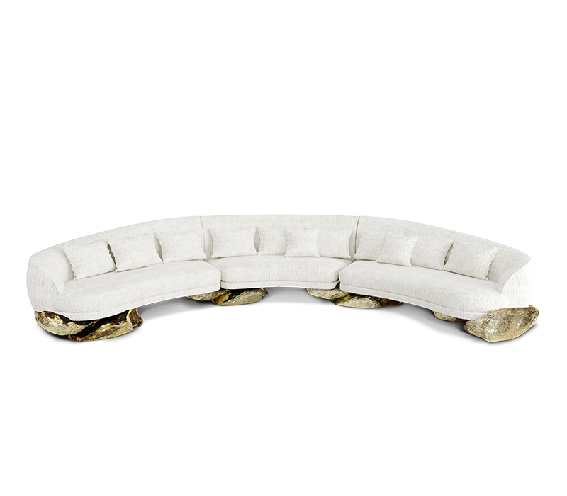 Angra White Curved Sofa mobile image 2