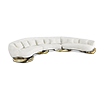 Angra White Curved Sofa mobile image 3