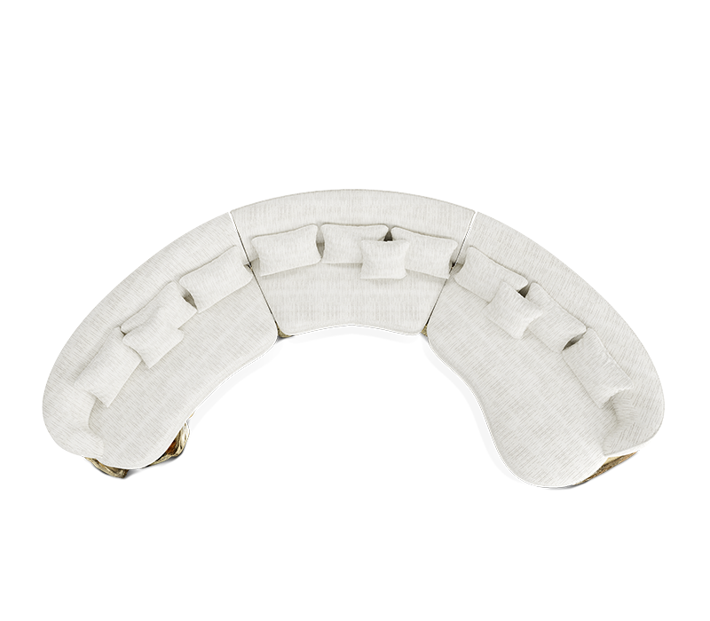 Angra White Curved Sofa mobile image 5
