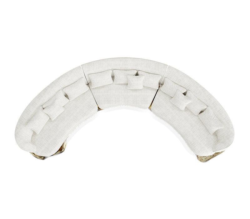 Angra White Curved Sofa mobile image 6