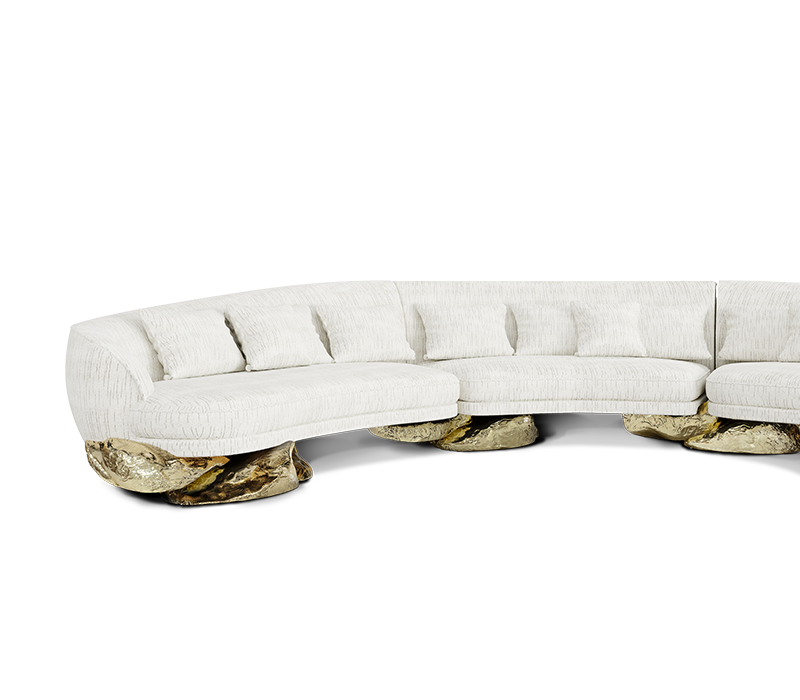 Angra White Curved Sofa mobile image 7