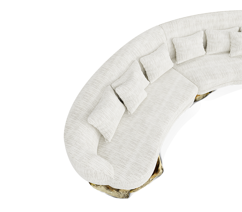 Angra White Curved Sofa mobile image 8