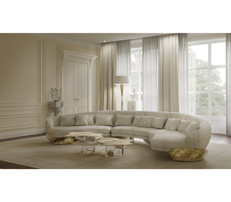 Angra White Curved Sofa mobile image 9