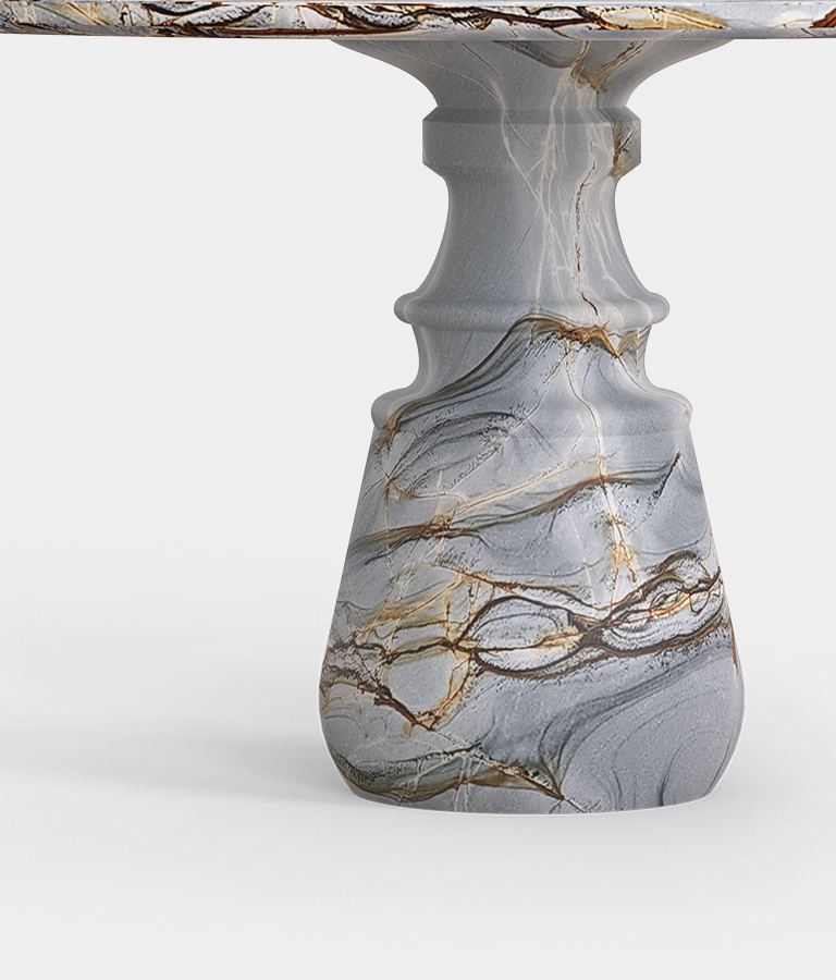 Pietra round deep blue marble