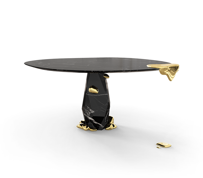 Diamond Nero Marquina Dining Table mobile image 1