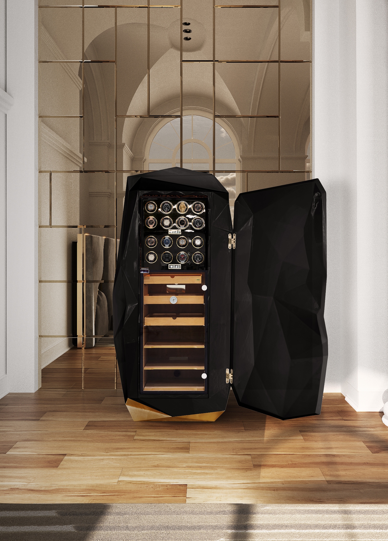 Contemporary diamond black by Boca do Lobo