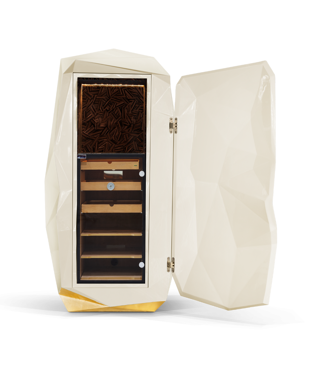 Contemporary Diamond Cream Cigar Humidor by Boca do Lobo