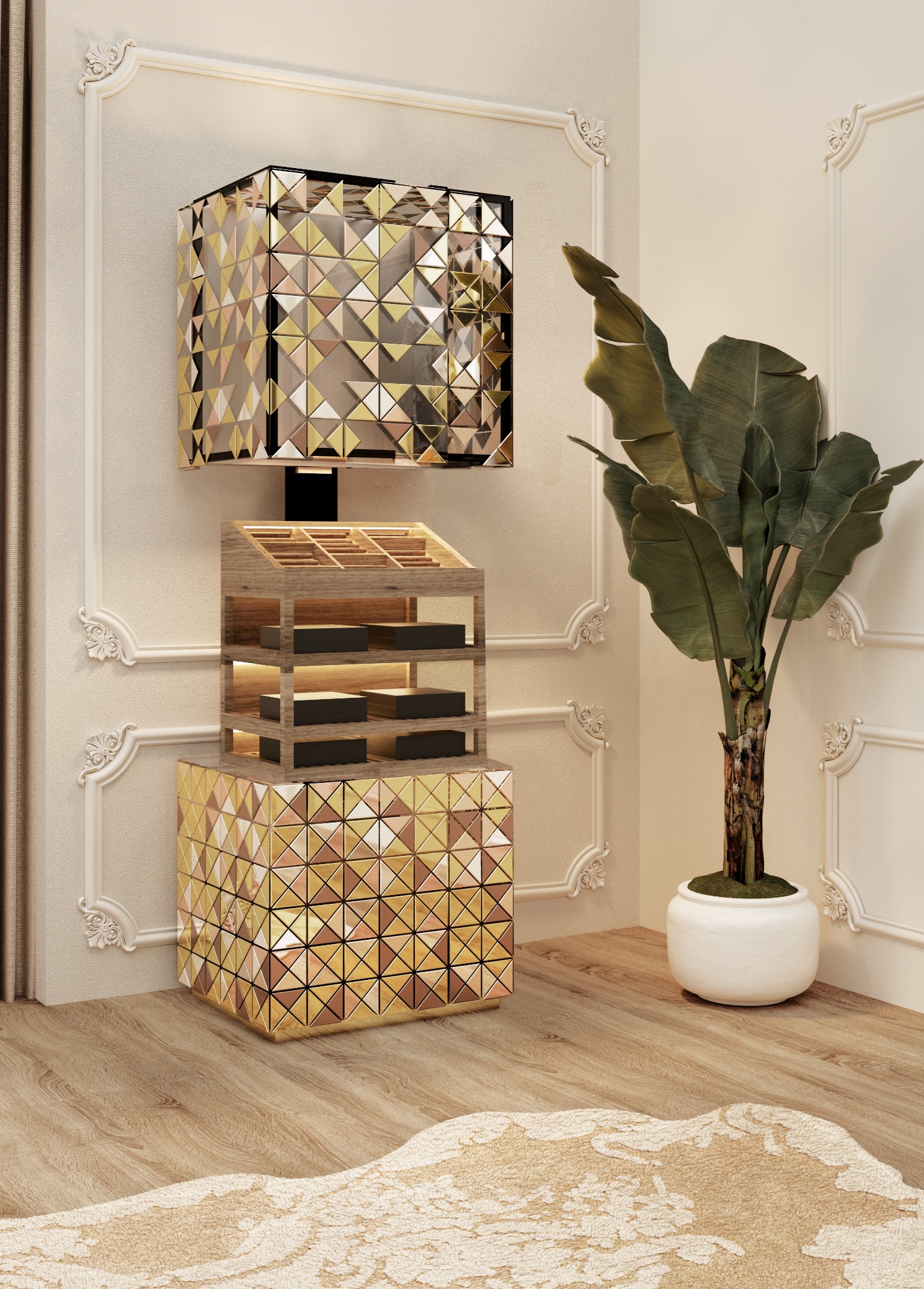 Contemporary Habano Cigar Humidor by Boca do Lobo