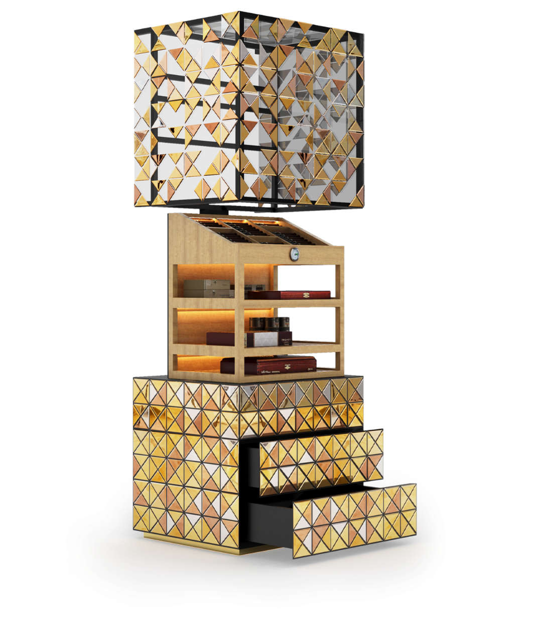 Contemporary Habano Cigar Humidor by Boca do Lobo