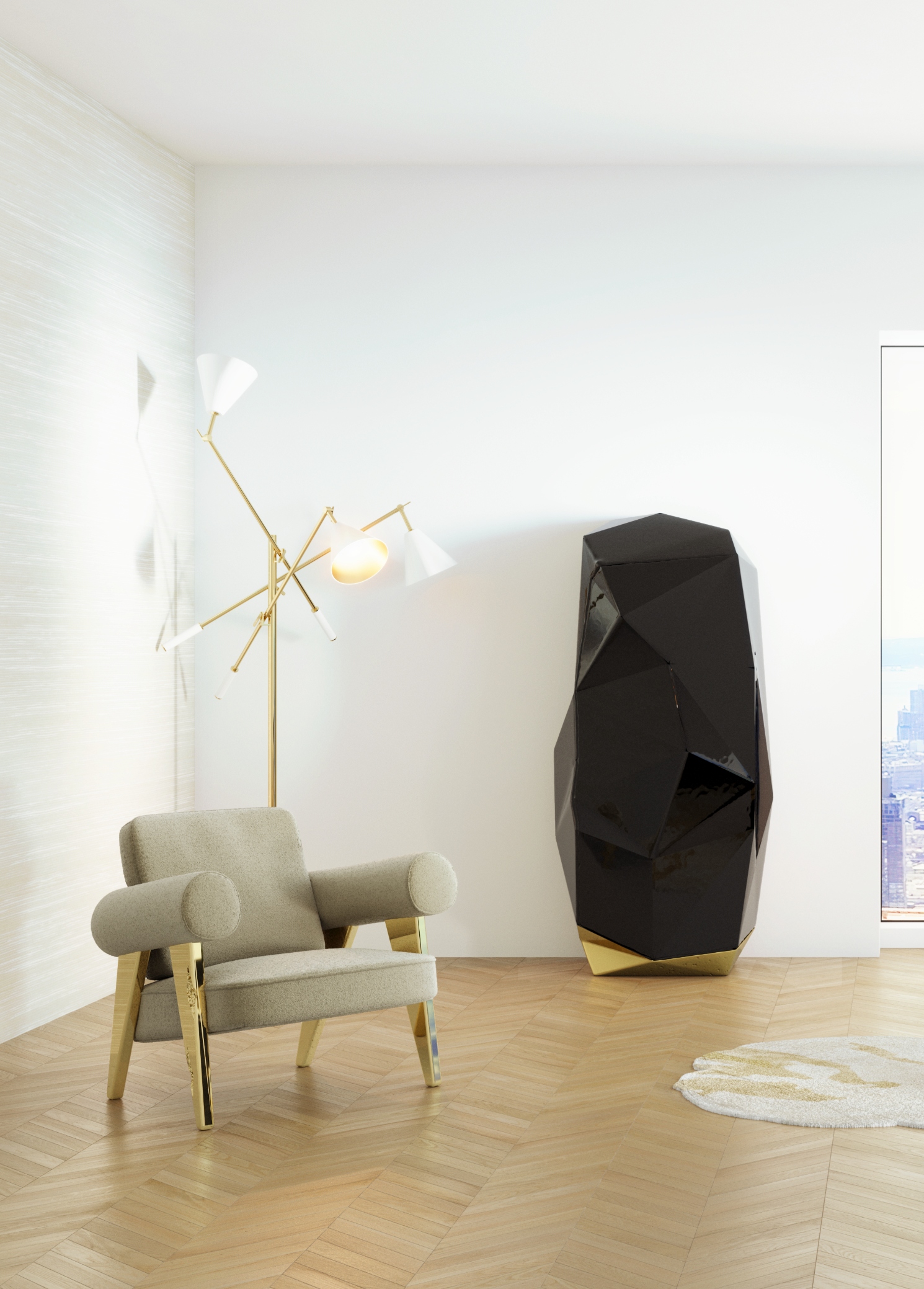 Contemporary Diamond Black Watch Winder by Boca do Lobo