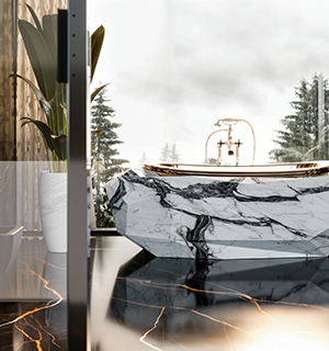 DIAMOND WHITE MARBLE BATHTUB