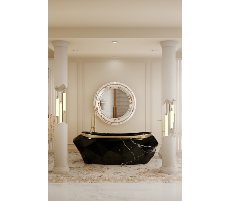 Diamond Nero Marquina Faux-marble I Bathtub mobile image 5