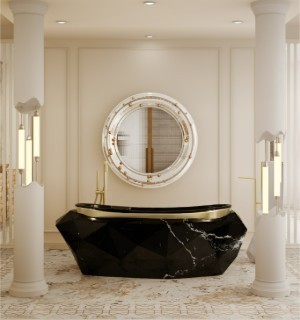 diamond nero marquina faux-marble ii bathtub