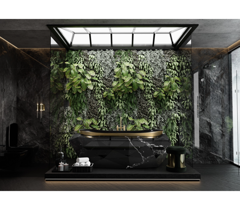 Diamond Nero Marquina Faux-marble I Bathtub mobile image 6