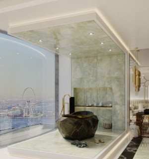 diamond sahara noir faux-marble bathtub