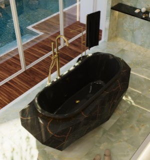 diamond sahara noir faux-marble bathtub