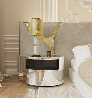 WAVE GOLD NIGHTSTAND