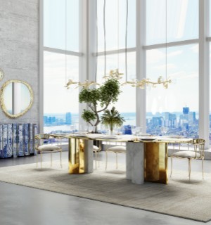 Ophelia Carrara Marble and Gold