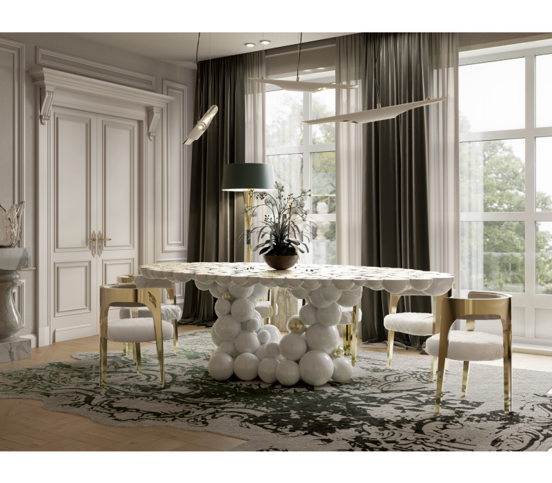 Newton White Dining Table mobile image 9