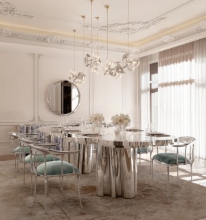 fortuna silver dining table